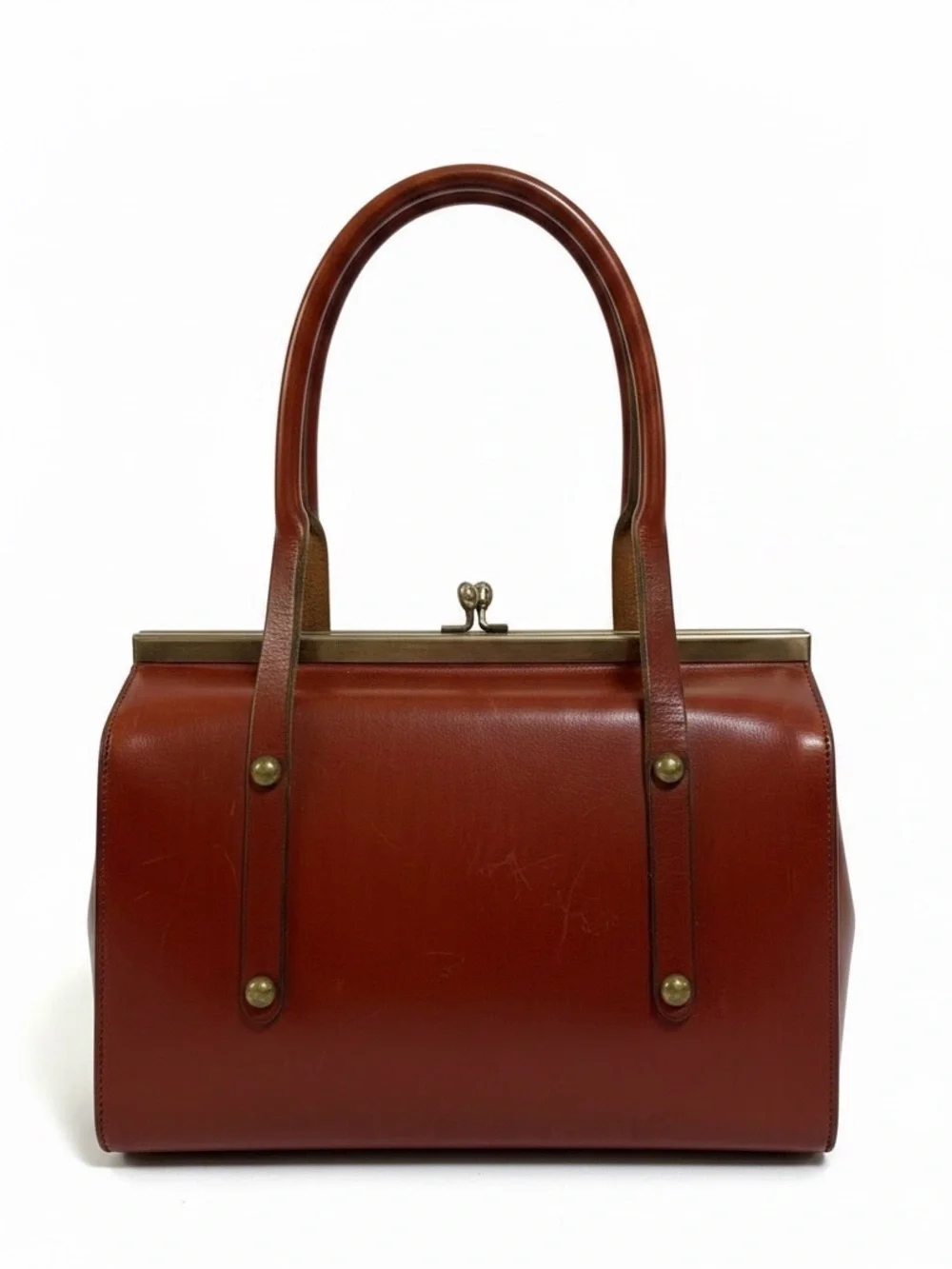 Vintage handmade leather Etienne Aigner small satchel purse bag
